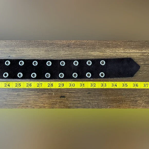 Women’s Dark Brown Suede and Bohemian Grommet Belt - Picture 5 of 7